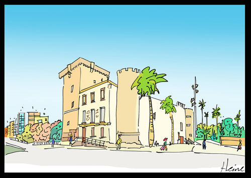 ELCHE - PALACIO DE ALTAMIRA. DIVERTIDA Y ALEGRE ILUSTRACIÓN A TODO COLOR Y DETALLE, IMPRESA SOBRE LIENZO CANVAS, OPCIÓN DE DIFERENTES TAMAÑOS Y ACABADOS, SOBRE TABLERO DM O BASTIDOR DE MADERA.                                      COMBÍNALAS COMO DESEES     