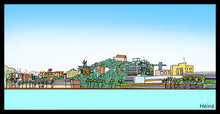 Cargar imagen en el visor de la galería, ILUSTRACIÓN DE CARTAGENA - PUERTO DE CARTAGENA - PANORÁMICO
